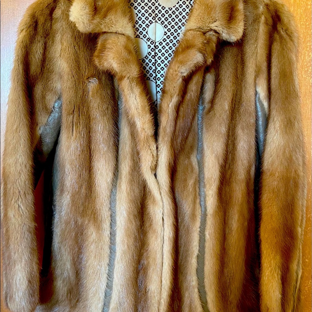 Light Mink and Leather Jacket